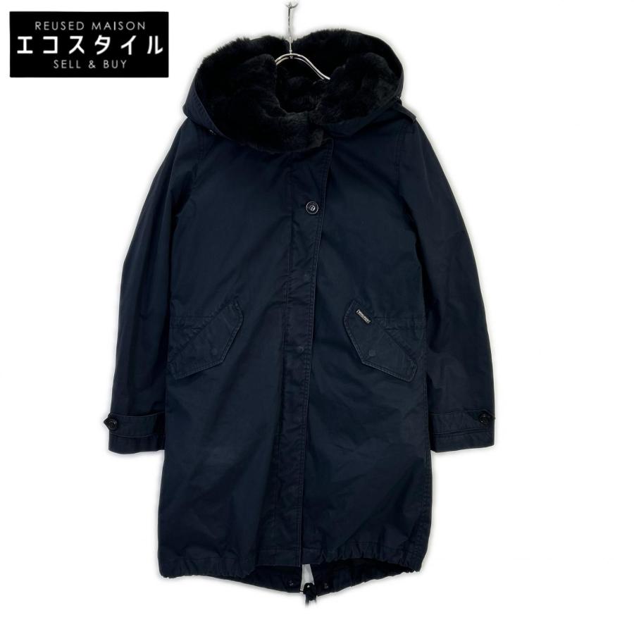 WOOLRICH（ウールリッチ） ネイビー ラビットファー ナイロン モッズ 