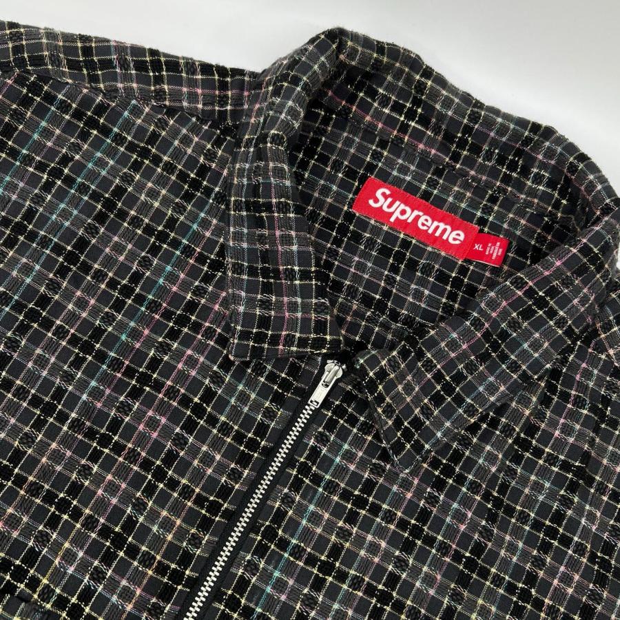 Supreme（シュプリーム） 25AW ブラック Metallic Plaid Zip Up Shirt 