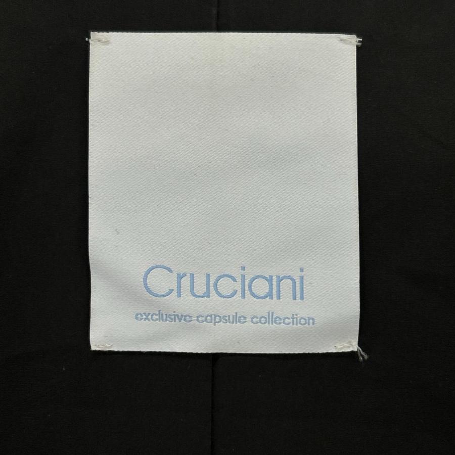 Cruciani クルチアーニ CDM4501 ブラック シルク ベルト付き ロングコート ネイビー 38 コート シルク レディース 中古_3