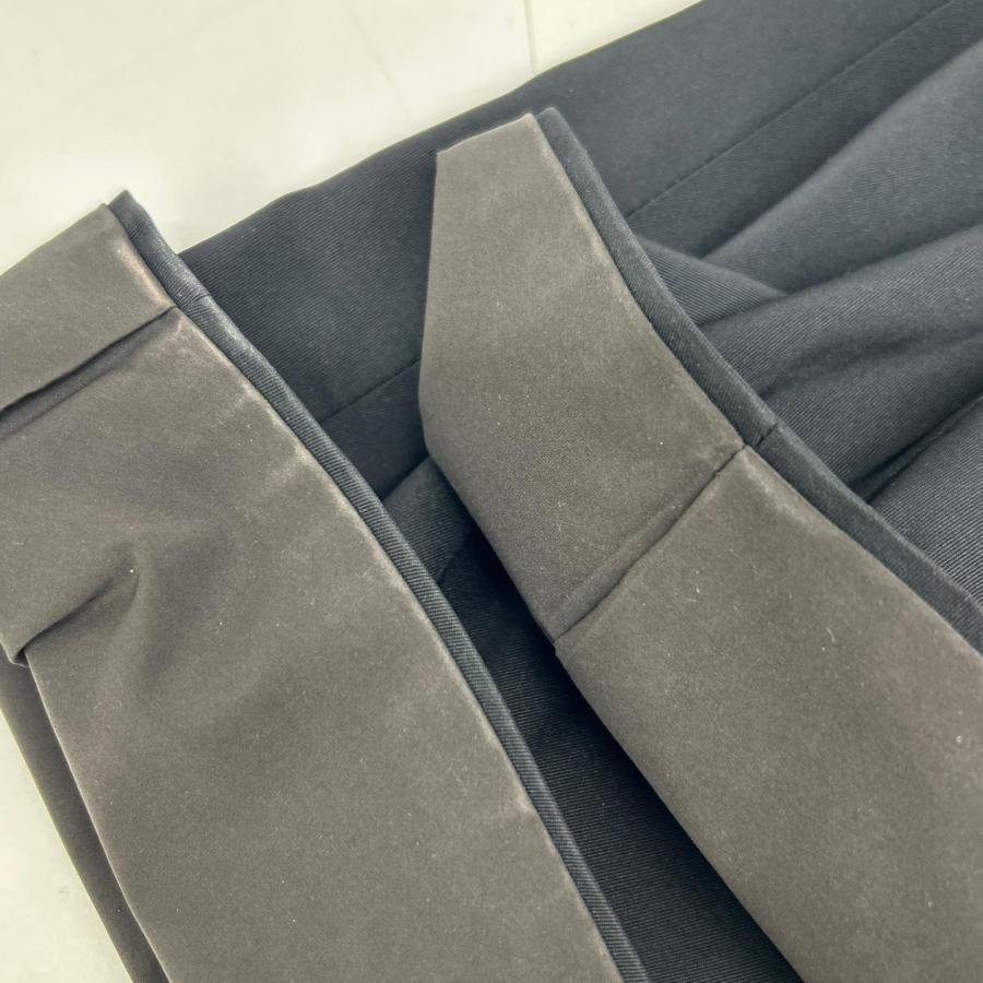 Cruciani クルチアーニ CDM4501 ブラック シルク ベルト付き ロングコート ネイビー 38 コート シルク レディース 中古_5