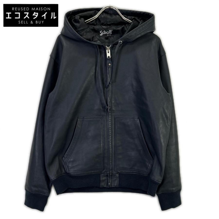 Schott N.Y.C（ショット） SCHOTT 3111054 ネイビー レザー パーカー