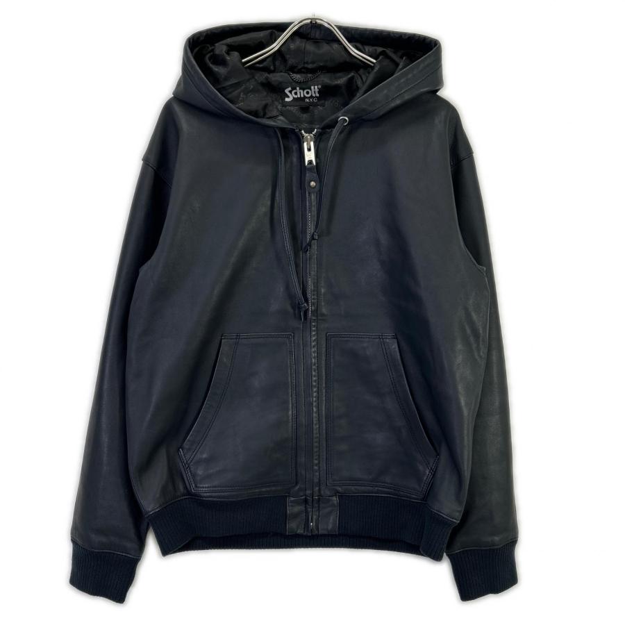Schott N.Y.C（ショット） SCHOTT 3111054 ネイビー レザー パーカー