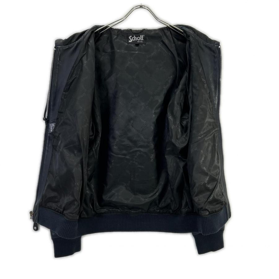 Schott N.Y.C（ショット） SCHOTT 3111054 ネイビー レザー パーカー 