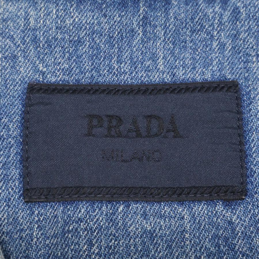 新品/国内正規/25年製 PRADA プラダ GEC068 デニム ボーリングシャツ M ブルー メンズの画像