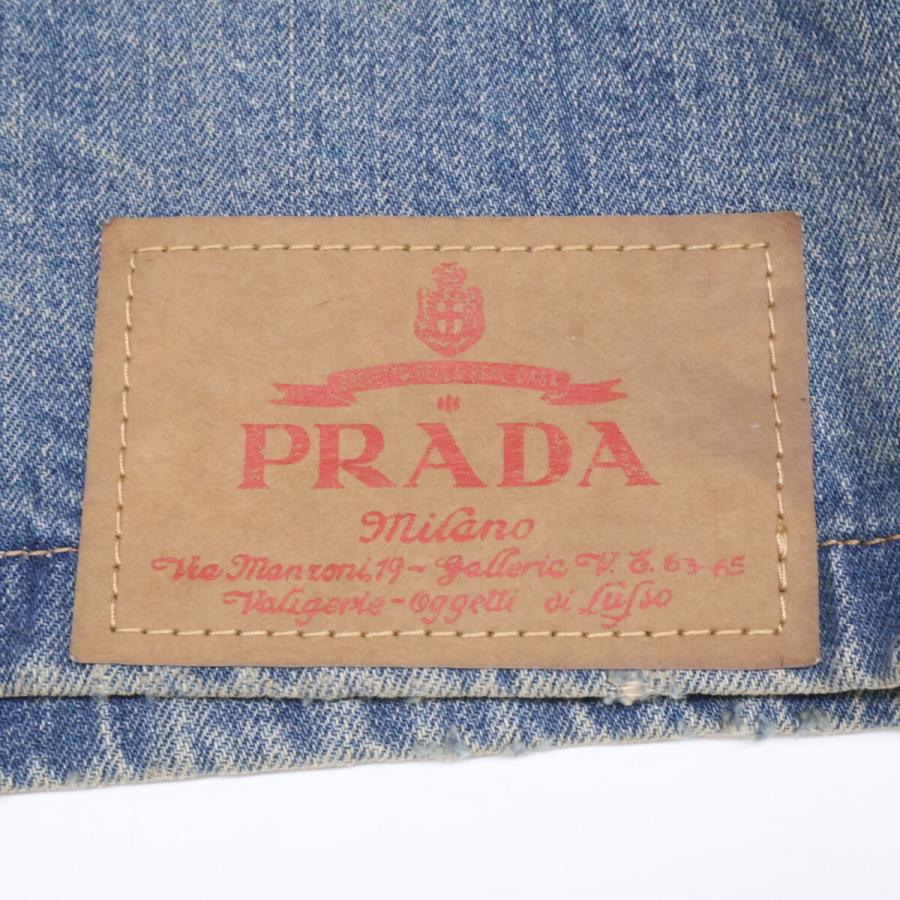新品/国内正規/25年製 PRADA プラダ GEC068 デニム ボーリングシャツ M ブルー メンズの画像