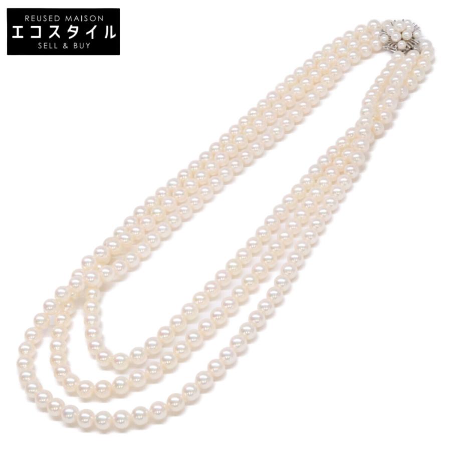 MIKIMOTO（ミキモト） K14WG 7.0mm-7.5mm 3連パール ネックレス