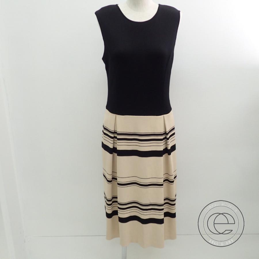 Foxey Boutique フォクシーブティック 切替 ボーダー ノースリーブ ワンピース 黒 ベージュ レディース 42 ブランドショップエコスタイル 通販 Yahoo ショッピング