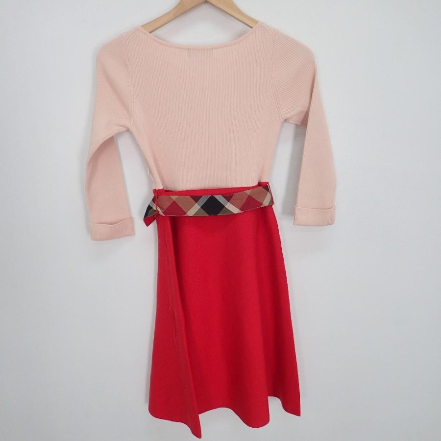 美品 Blue Label Crestbridge ブルーレーベルクレストブリッジ ニット切り替えワンピース 38 ピンク レッド レディース ブランドショップエコスタイル 通販 Yahoo ショッピング