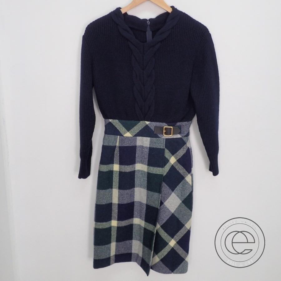 美品 Blue Label Crestbridgeブルーレーベルクレストブリッジ クレストブリッジチェックフロスティツイードワンピース36 ネイビー ブランドショップエコスタイル 通販 Yahoo ショッピング