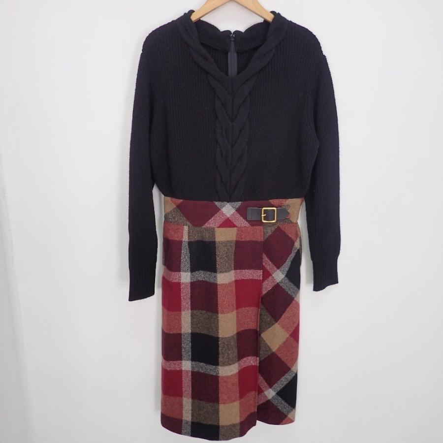 美品 Blue Label Crestbridge ブルーレーベルクレストブリッジ クレストブリッジチェックフロスティツイードワンピース36 レッド ブランドショップエコスタイル 通販 Yahoo ショッピング