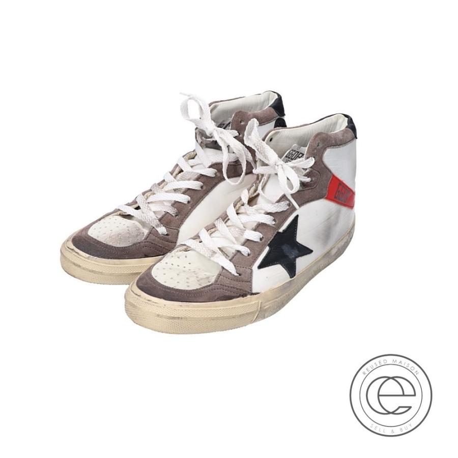 綺麗 Golden Goose ゴールデングース G25d129 ハイカットスニーカー 39 ホワイト グレー レッド メンズ ブランドショップエコスタイル 通販 Yahoo ショッピング