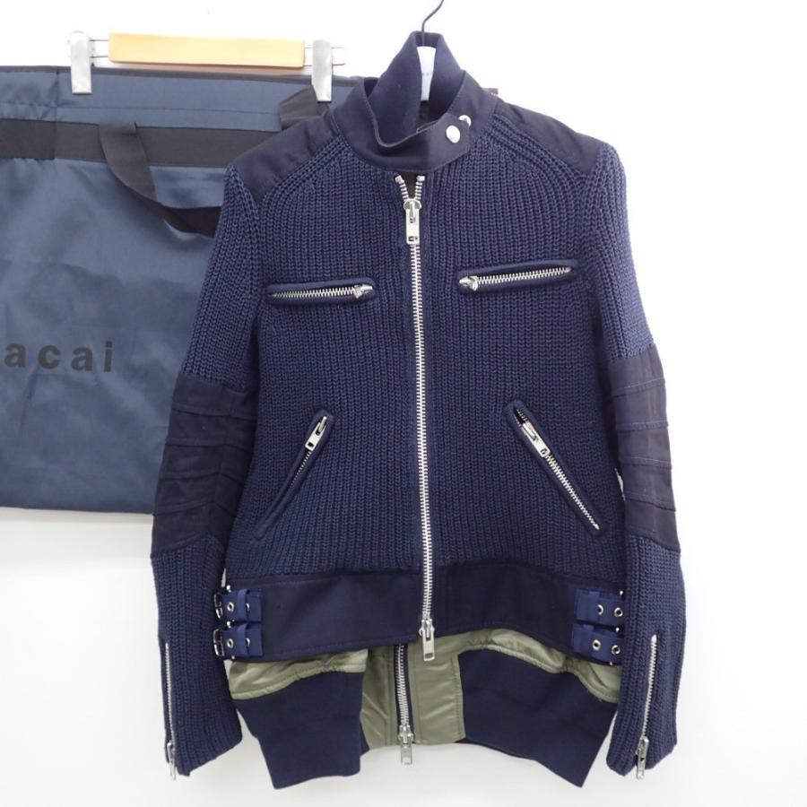 16年製 Sacai サカイ 16 ニットドッキング ボンバージャケット1 ネイビー レディース ブランドショップエコスタイル 通販 Yahoo ショッピング