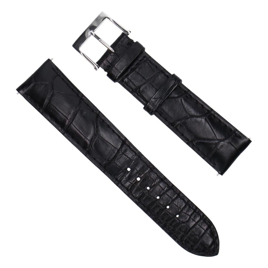 カミーユフォルネ腕時計用ベルト　ミシシッピアリゲーター革　黒