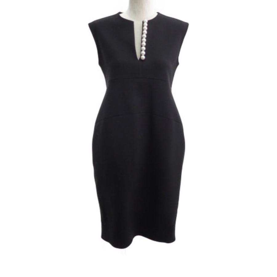 綺麗 Yoko Chanヨーコチャン Yed 117 010 Pearl Dress 大粒パール付き ノースリーブワンピース38 ブラック レディース ブランドショップエコスタイル 通販 Yahoo ショッピング