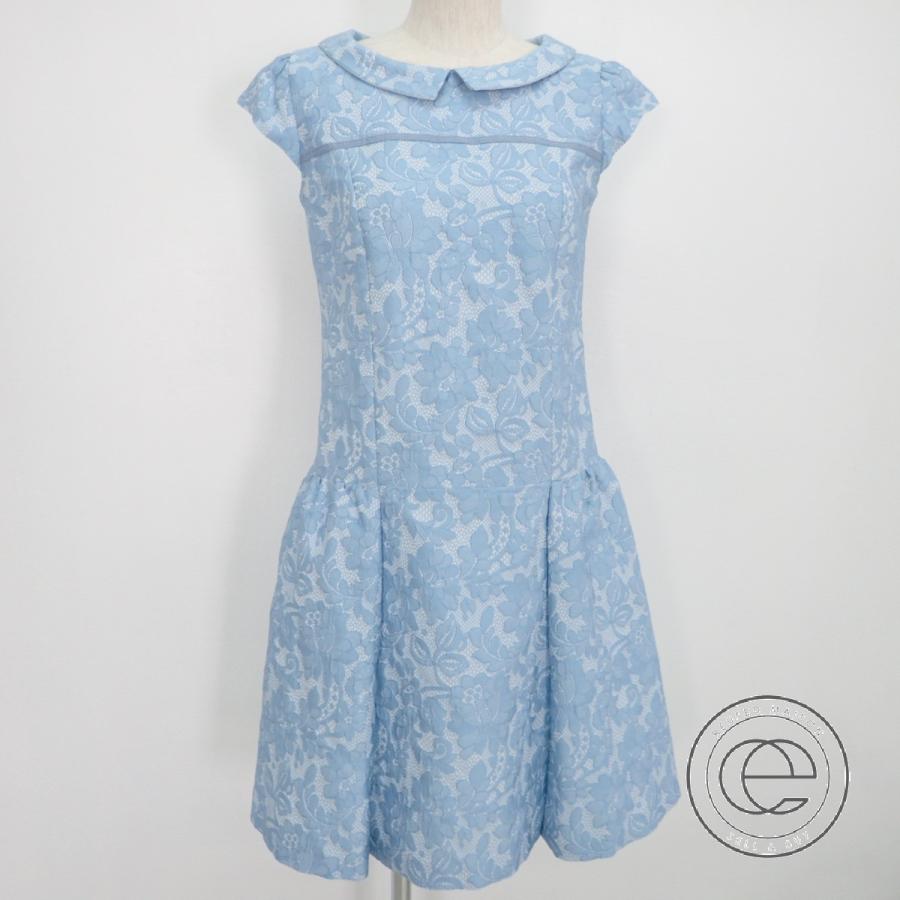 美品 Toccaトッカ Optogs0170 Kalanchoe フラワーレース ジャガード ドレス ワンピース2 ブルー レディース ブランドショップエコスタイル 通販 Yahoo ショッピング