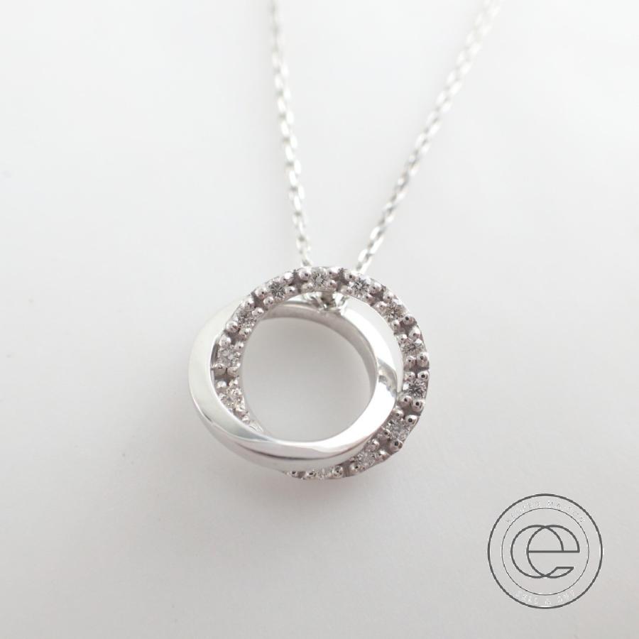 美品 Vendome Aoyamaヴァンドーム青山 K18wg ダイヤモンド ダブルサークル ネックレス ホワイトゴールド レディース ブランドショップエコスタイル 通販 Yahoo ショッピング