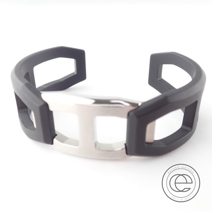 美品 Hermes エルメス Tetrisテトリス カフ バングル T5 シルバー マットブラック メンズ ブランドショップエコスタイル 通販 Yahoo ショッピング