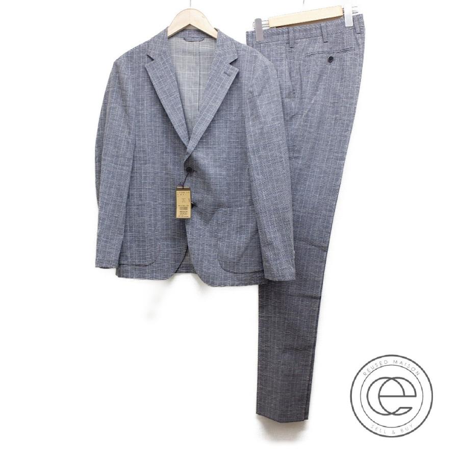 激安の 新品 定価7万2600円 年製 Comme Ca Men コムサメン 07 15jq23 07 25pq23 リネン混 グレンチェック セットアップ 2bシングルスーツ S 楽天 Transfer Gitsport Net