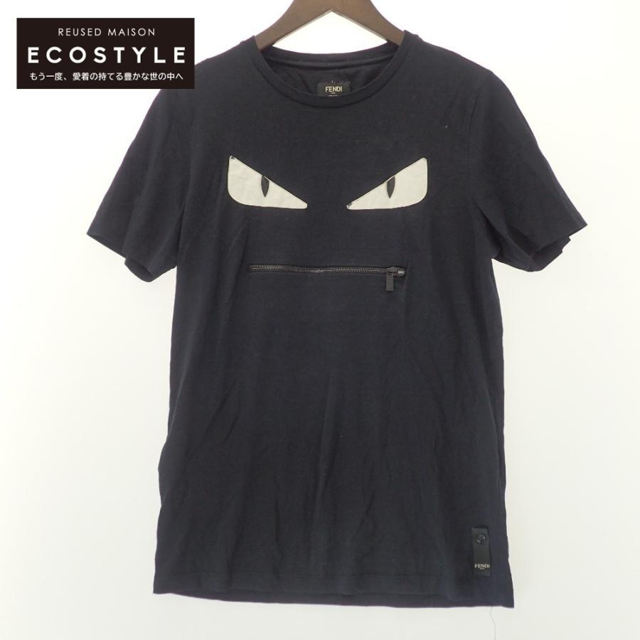 FENDI フェンディ FY0910 A4PZバッグバグズ TシャツS ブラック FENDI（フェンディ） 国内正規 FY0910 A4PZ バッグバグズ レザーパッチ