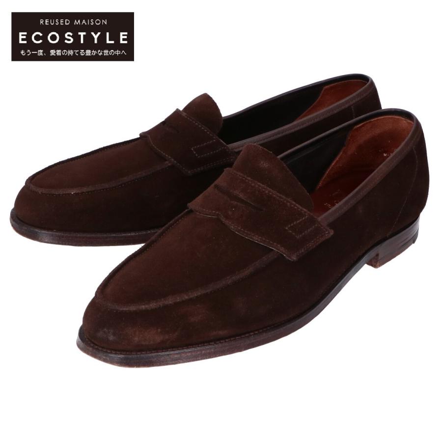 贅沢 美品 メンズ ダークブラウン シューズ コインローファー スエード リッチモンド Richmond クロケット ジョーンズ Crockett Jones シューズ Www Rankinengineering Com