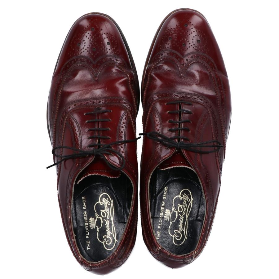 FLORSHEIM / 80s/ウイングチップ/ドレスシューズ/内羽根/9D/BRD/レザー/93327 FLORSHEIM フローシャイム 93327 内羽根 レザーウイングチップシューズ