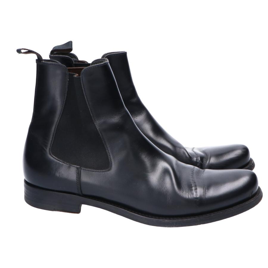 【未使用級】JIL SANDER NAVY サイドゴアブーツ ブラック レザー JIL SANDER（ジルサンダー） レザーサイドゴアブーツ シューズ 8