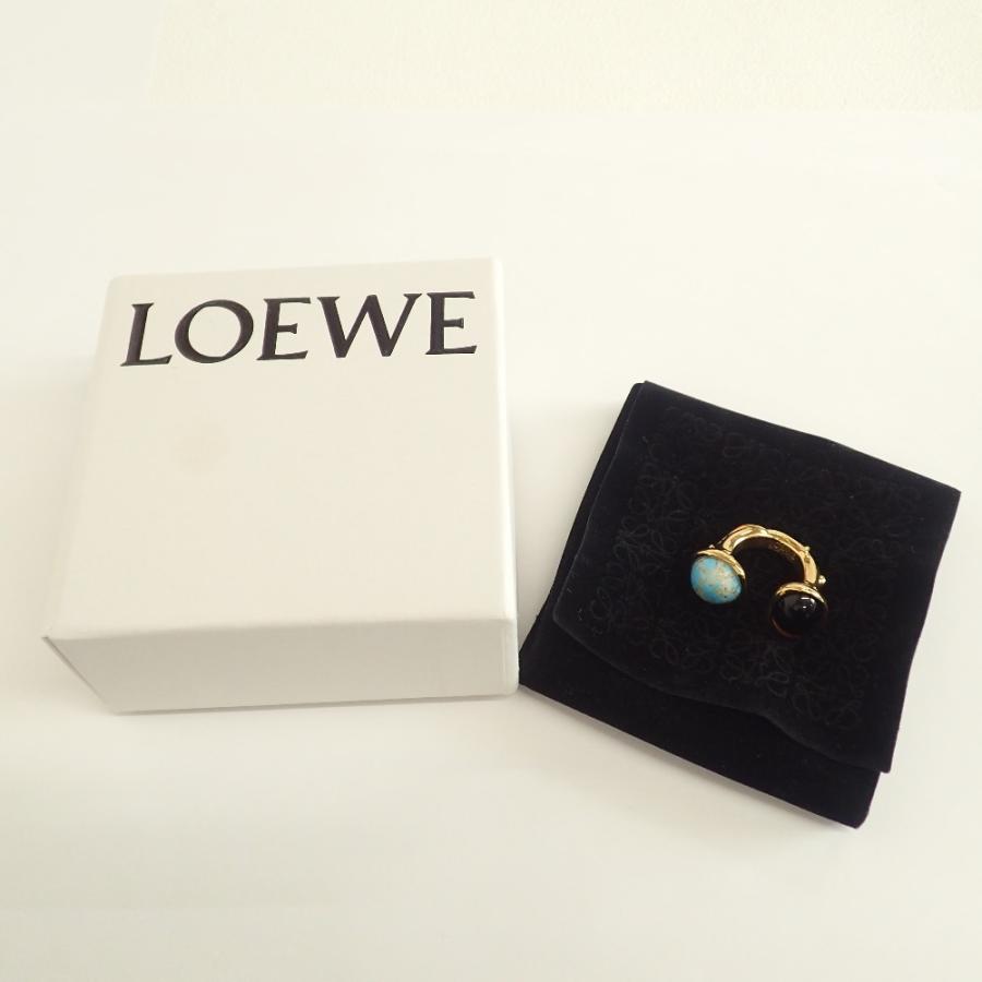 LOEWE 美品 ロエベ 101.29.140 TREE RING カラーストーン U字型 LOEWE 美品 ロエベ 101.29.140 TREE RING カラーストーン U字型