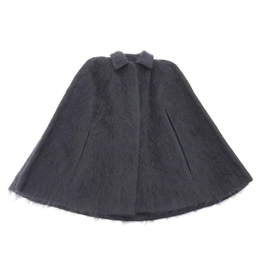 美品 yori ヨリ Shirocon シャギーケープコート レディース ネイビー F 