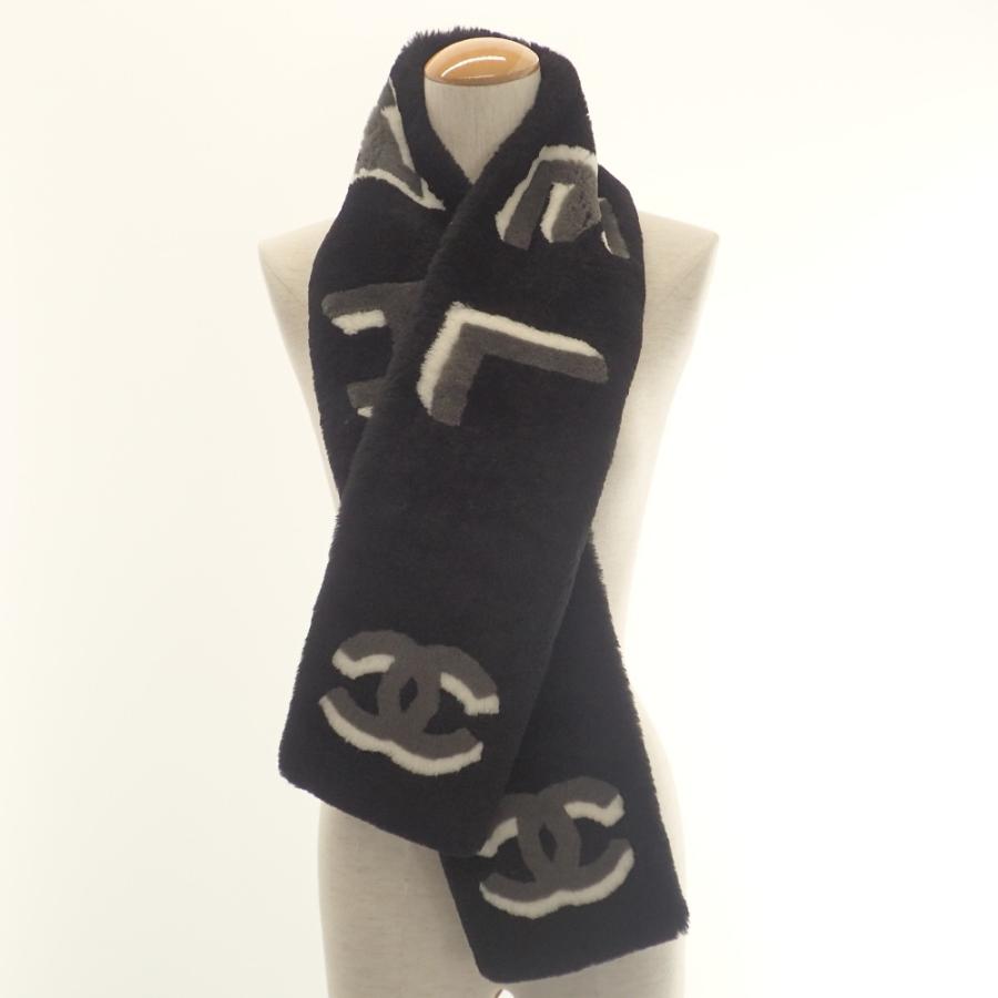 CHANEL 美品 シャネル 2020AW AA7074 ロゴ シアリング/カシミヤ CHANEL 美品 シャネル 2020AW AA7074 ロゴ シアリング/カシミヤ