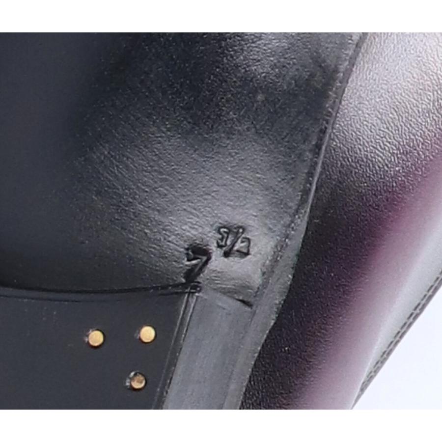 Corthay UK9程度イージー黒系パティーヌホールカットサイドエラスティック CORTHAY コルテ ファントマス パティーヌ ホールカットシューズ 7 1/2