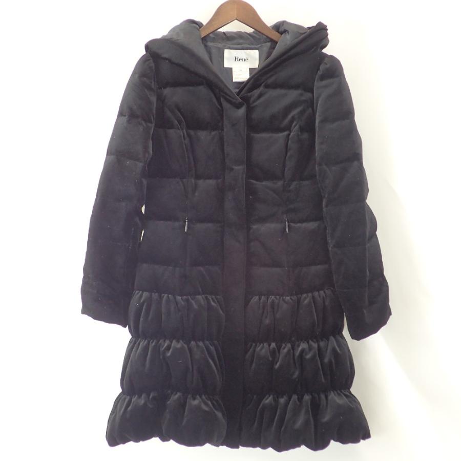 美品❤︎RENE ルネ シルク混 八分袖 コートワンピース ブラック 36 M2025年