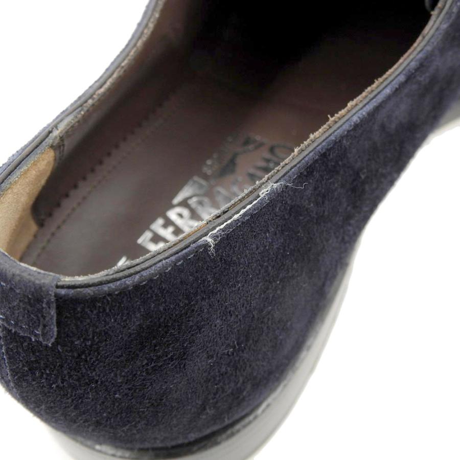 Salvatore Ferragamo 革靴 スウェード 2ホール シューズ Salvatore Ferragamo サルヴァトーレフェラガモ ネイビー スエード