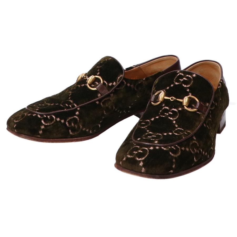 GUCCI グッチ 526298 GGベルベット ホースビットローファー GUCCI グッチ 526298 GGベルベット ホースビットローファー