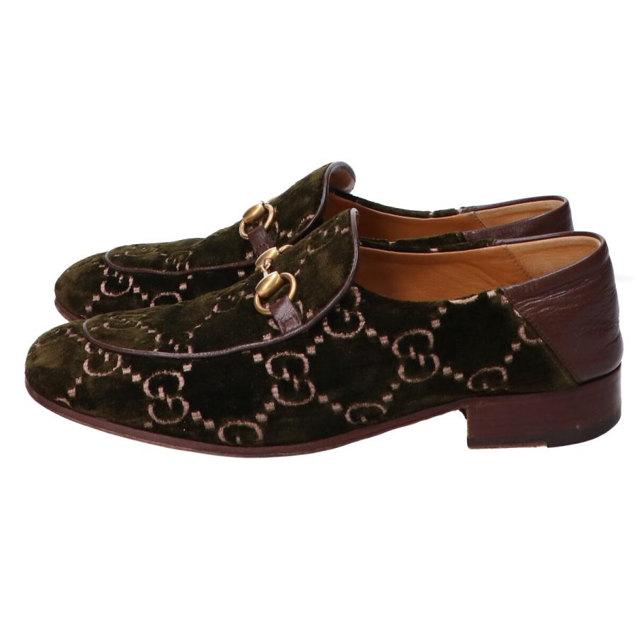 GUCCI グッチ 526298 GGベルベット ホースビットローファー GUCCI グッチ 526298 GGベルベット ホースビットローファー