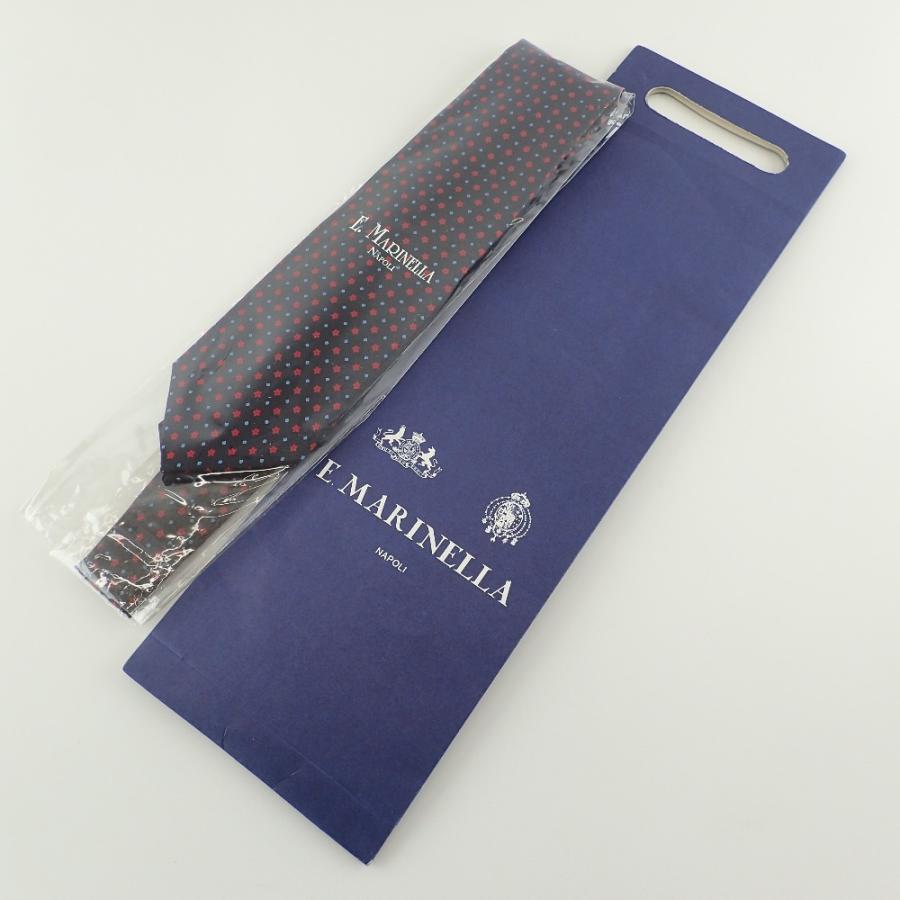 新品未使用 E.MARINELLA マリネッラ シルク100% 小紋柄 ネクタイ