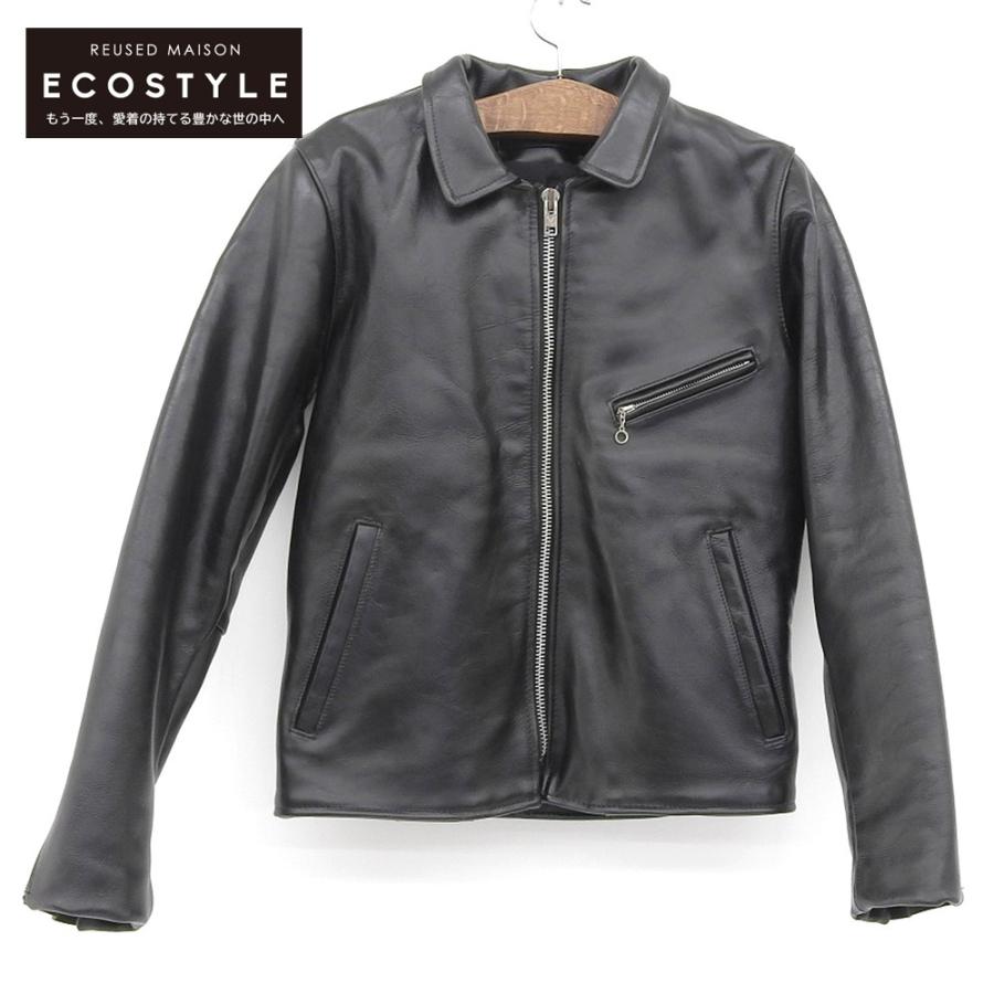 【美品】VANSON ENF（エンフィールド）36 ブラック VANSON バンソン ENF エンフィールド レザー シングルライダース