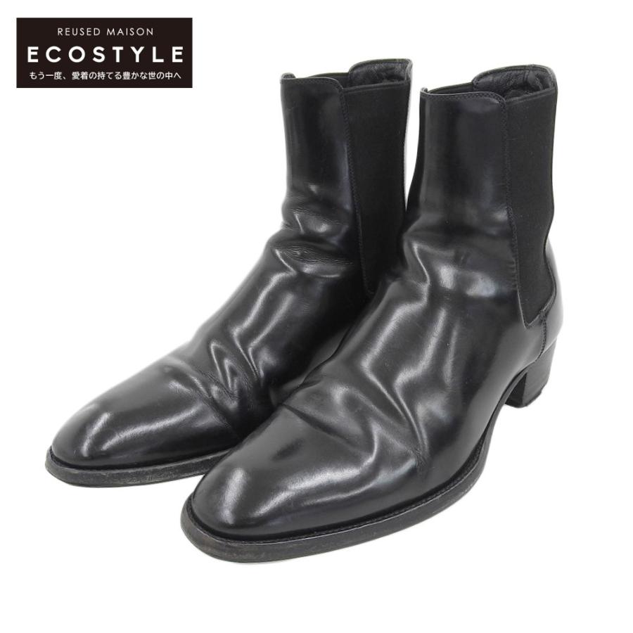 SAINT LAURENT ブラック レザー ブーツ 40 SAINT LAURENT/サンローラン_men通販 | クラシック ワイアット40