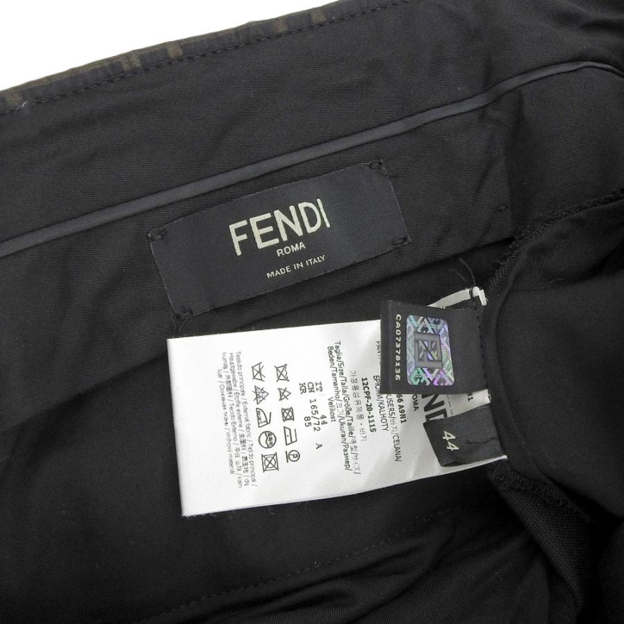 FENDI（フェンディ） 美品 ズッカ柄 トラウザーパンツ メンズ ブラック