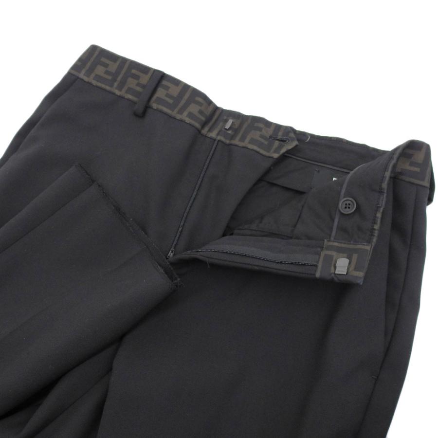 FENDI（フェンディ） 美品 ズッカ柄 トラウザーパンツ メンズ ブラック