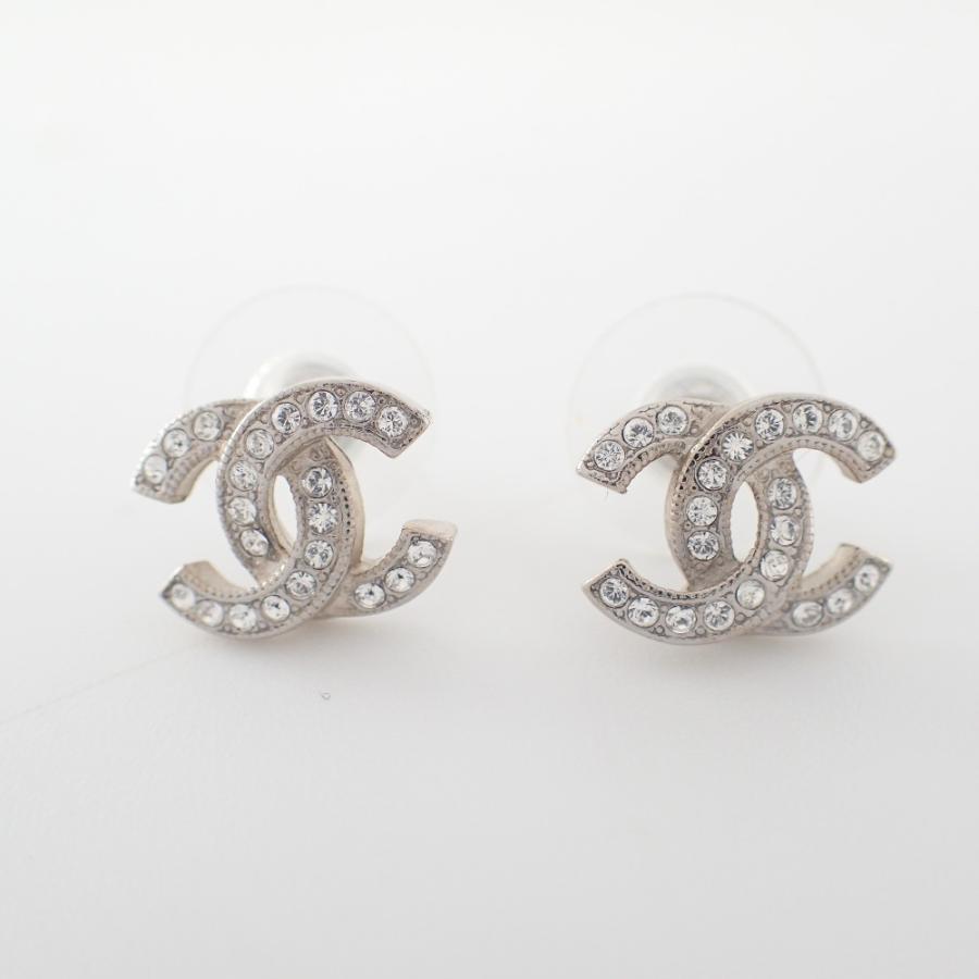 CHANEL シャネル F16V ラインストーン CCココマーク スタッド