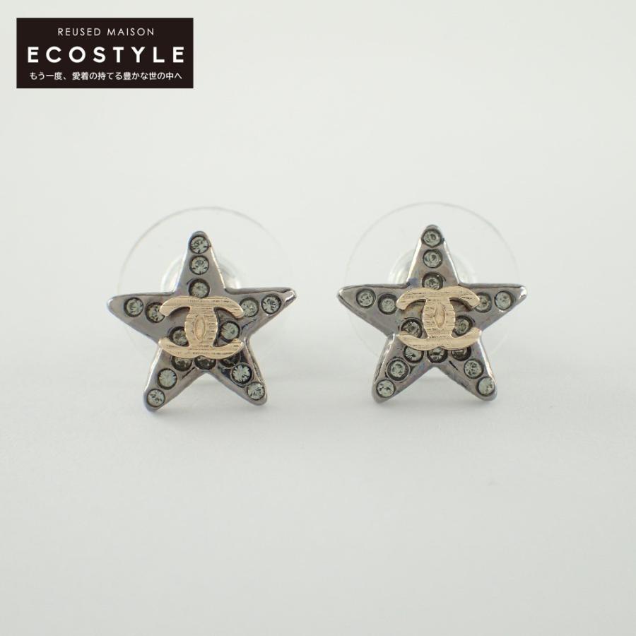 CHANEL ココマーク スター ラインストーン ピアス【美品】 CHANEL 美品 シャネル A21S ラインストーン CCココマーク スター