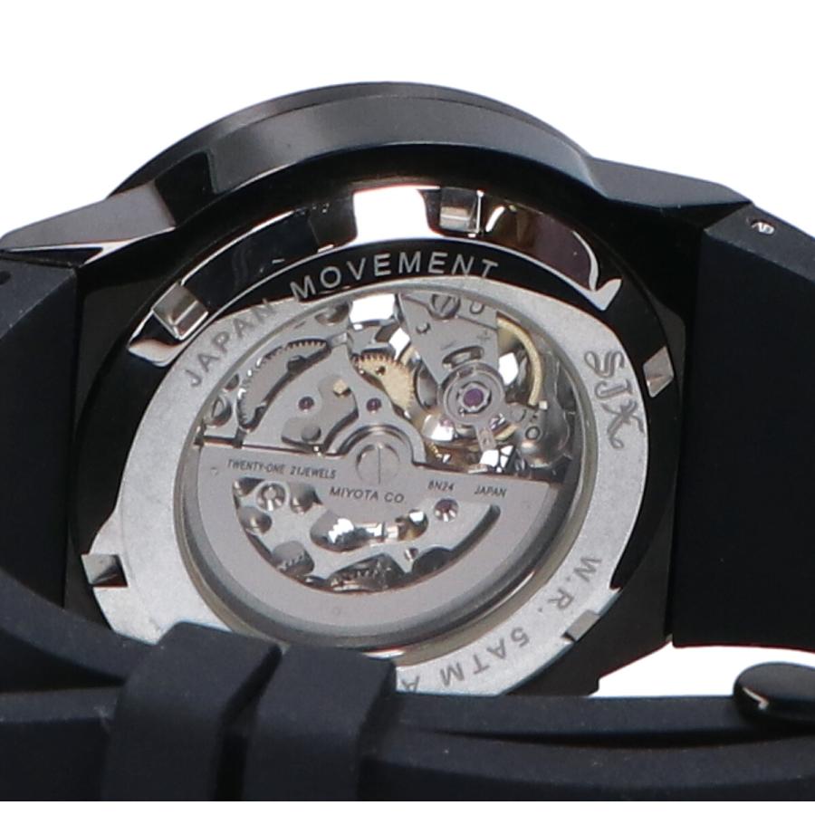 SJX 自動巻き腕時計 美品 SJX 6SW0089 TIMEPIECE タイムピース スケルトン 自動巻き