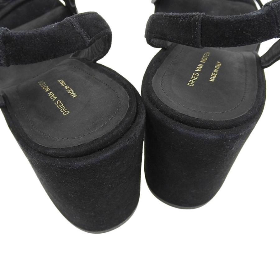 美品 DRIES VAN NOTEN ドリスヴァンノッテン チャンキーヒール フリル 