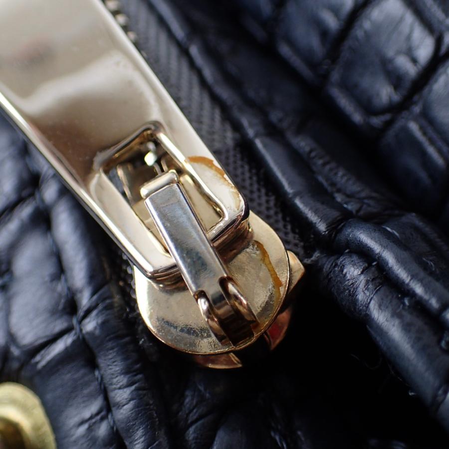 【ゼルパリ】クロコダイル　レザー　ダウン ZELE-PARIS ゼルパリ クロコダイル ダウン ジャケット ブラック メンズ