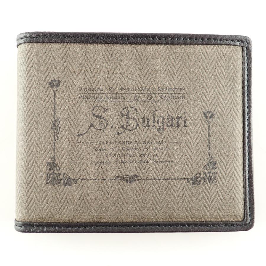 新品未使用BVLGARI Man's wallet Hipster 二つ折り財布 BVLGARI（ブルガリ） 新品同様/ hipster キャンバスxレザー 二つ折り