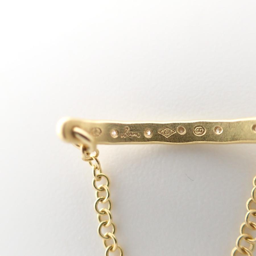 美品 hum ハム K18GG 0.02ct 5Pダイヤモンド チェーン リング・指輪 12