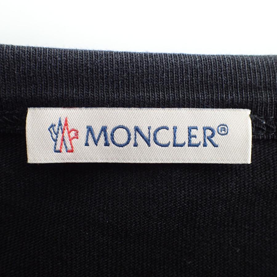 MONCLER モンクレール スクエアロゴ クルーネック 長袖Tシャツ/ トップス XL 【パッカブルポンチョ】 ブラック メンズ