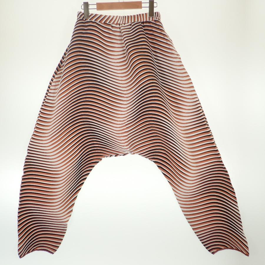 ISSEY MIYAKE イッセイミヤケ IM81FF010 3Dスチーム ボーダー サルエル 