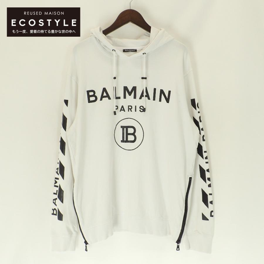 BALMAIN バルマン 115 8485 ホワイト ロゴアップリケ サイドジップ  