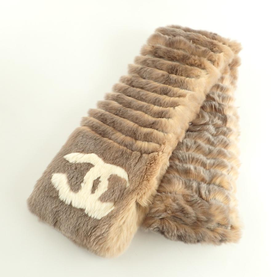 CHANEL（シャネル） 美品/ ココマーク オリラグファー マフラー 